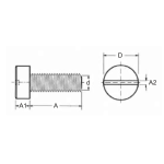 Šrouby celoplastové s válcovou hlavou s drážkou
